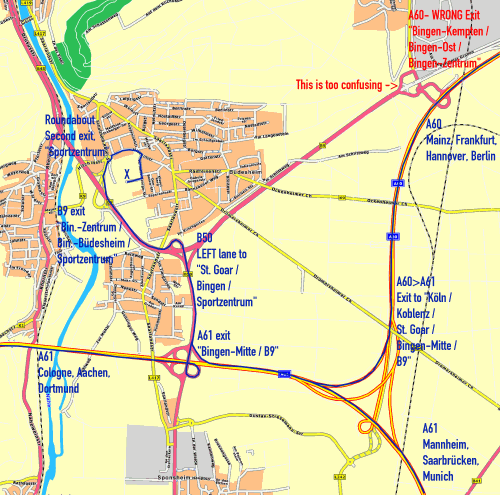Your way through Bingen. Click for a larger view. Your way through Bingen (map)